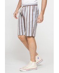 BERMUDA CHINO IN MISTO LINO CON VITA ELASTICIZZATA