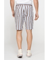 BERMUDA CHINO IN MISTO LINO CON VITA ELASTICIZZATA