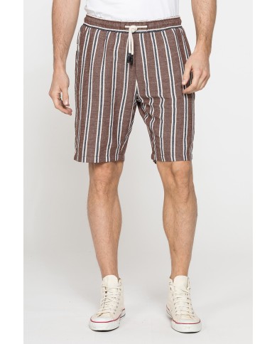 BERMUDA CHINO IN MISTO LINO CON VITA ELASTICIZZATA