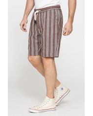 BERMUDA CHINO IN MISTO LINO CON VITA ELASTICIZZATA