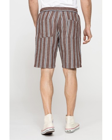 BERMUDA CHINO IN MISTO LINO CON VITA ELASTICIZZATA