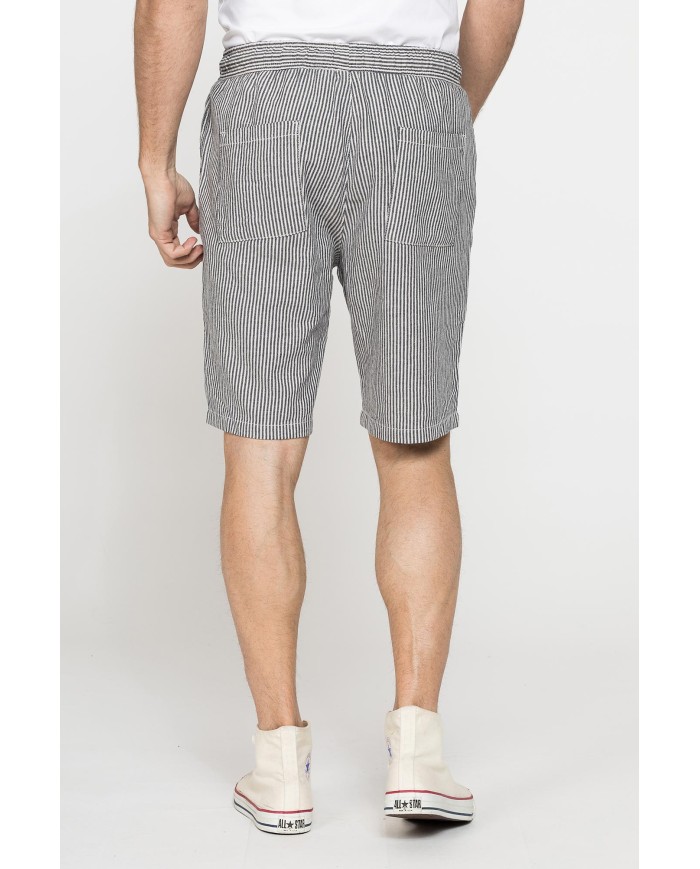 BERMUDA CHINO IN MISTO LINO CON VITA ELASTICIZZATA