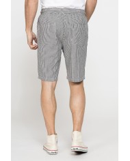 BERMUDA CHINO IN MISTO LINO CON VITA ELASTICIZZATA