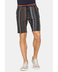 BERMUDA CHINO IN MISTO LINO CON VITA ELASTICIZZATA