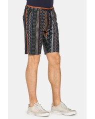 BERMUDA CHINO IN MISTO LINO CON VITA ELASTICIZZATA