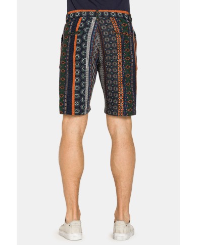 BERMUDA CHINO IN MISTO LINO CON VITA ELASTICIZZATA