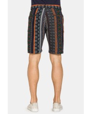 BERMUDA CHINO IN MISTO LINO CON VITA ELASTICIZZATA