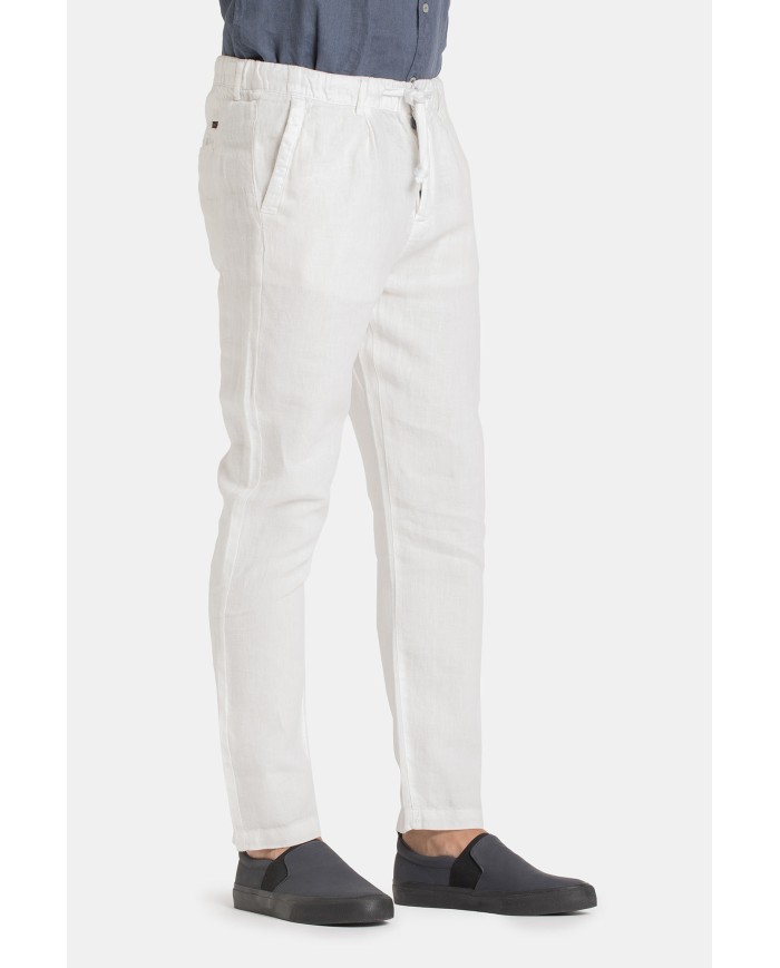 PANTALONE CHINOS CON LACCIO IN VITA MOD. 639. Vita regolare, gamba regolare
