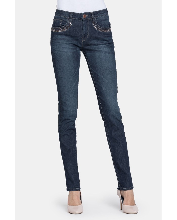 JEANS STRETCH MOD 752. Vita alta e gamba slim