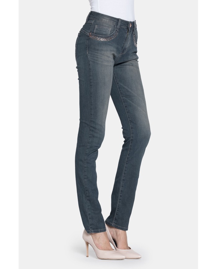 JEANS STRETCH MOD 752. Vita alta e gamba slim