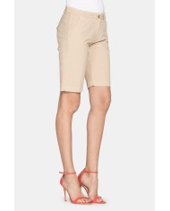 BERMUDA IN POPELINE STRETCH. Vita e gamba regolare.