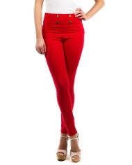 PANTALONE IN TESSUTO COLOR JEANS SUPER STRETCH