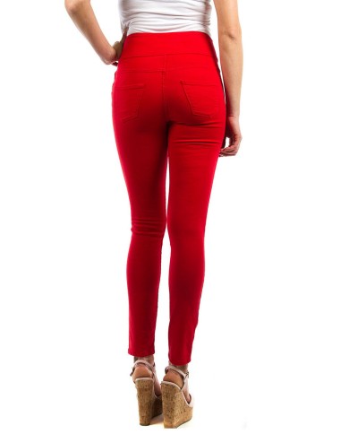 PANTALONE IN TESSUTO COLOR JEANS SUPER STRETCH