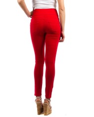 PANTALONE IN TESSUTO COLOR JEANS SUPER STRETCH