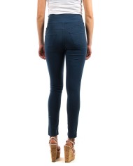 PANTALONE IN TESSUTO COLOR JEANS SUPER STRETCH