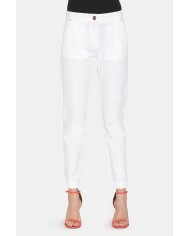 PANTALONE CHINOS IN POPELINE STRETCH.Vita regolare