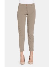 PANTALONE CHINOS IN POPELINE STRETCH.Vita regolare