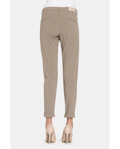 PANTALONE CHINOS IN POPELINE STRETCH.Vita regolare