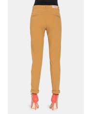 PANTALONE CHINOS IN POPELINE STRETCH.Vita regolare