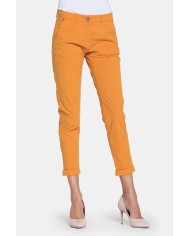 PANTALONE CHINOS IN POPELINE STRETCH.Vita regolare