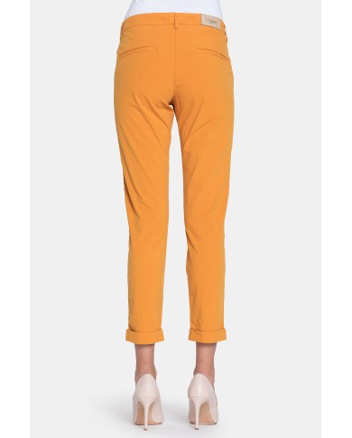 PANTALONE CHINOS IN POPELINE STRETCH.Vita regolare
