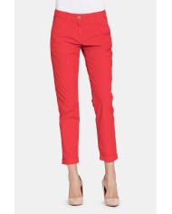 PANTALONE CHINOS IN POPELINE STRETCH.Vita regolare