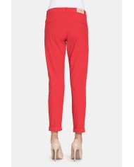 PANTALONE CHINOS IN POPELINE STRETCH.Vita regolare