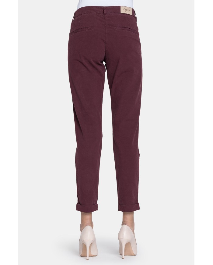 PANTALONE CHINOS IN POPELINE STRETCH.Vita regolare