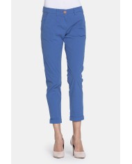 PANTALONE CHINOS IN POPELINE STRETCH.Vita regolare