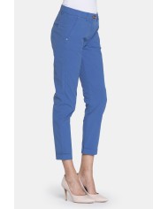 PANTALONE CHINOS IN POPELINE STRETCH.Vita regolare