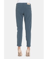 PANTALONE CHINOS IN POPELINE STRETCH.Vita regolare