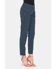 PANTALONE CHINOS IN POPELINE STRETCH.Vita regolare