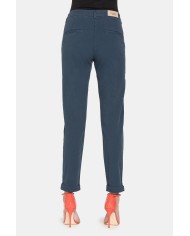 PANTALONE CHINOS IN POPELINE STRETCH.Vita regolare