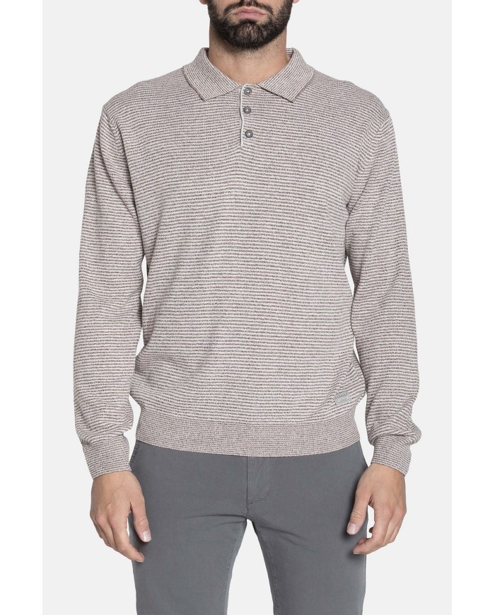 POLO IN MAGLIA RIGATA  IN MISTO COTONE