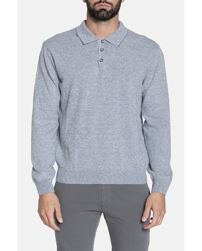 POLO IN MAGLIA RIGATA  IN MISTO COTONE