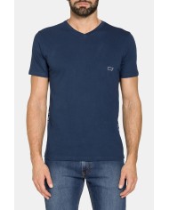 T-SHIRT CON SCOLLO A V CORTO COTONE PETTINATO