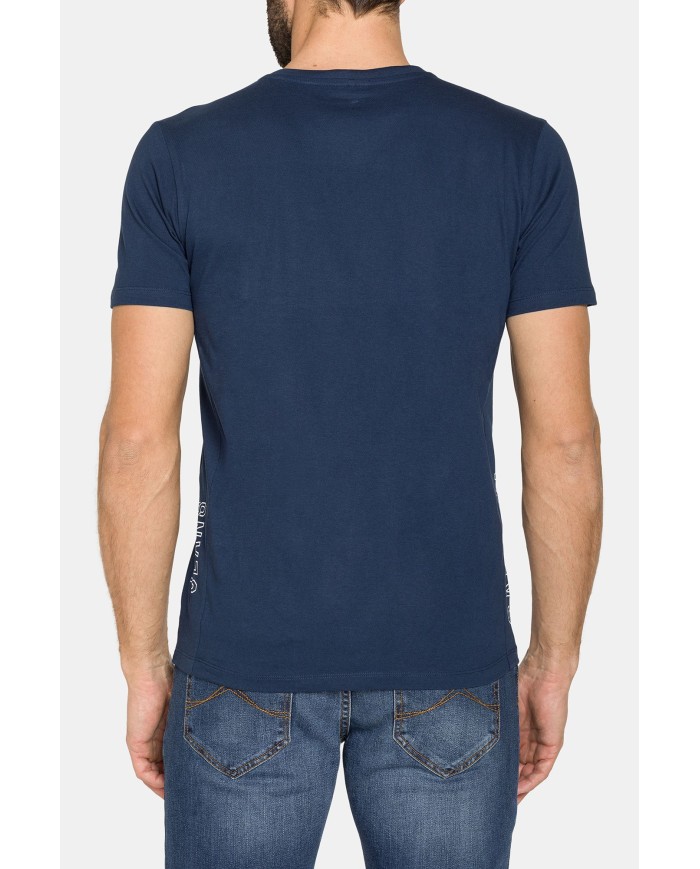 T-SHIRT CON SCOLLO A V CORTO COTONE PETTINATO