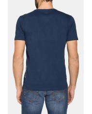 T-SHIRT CON SCOLLO A V CORTO COTONE PETTINATO