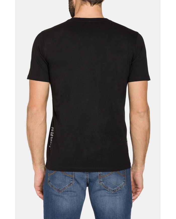 T-SHIRT CON SCOLLO A V CORTO COTONE PETTINATO