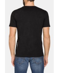 T-SHIRT CON SCOLLO A V CORTO COTONE PETTINATO