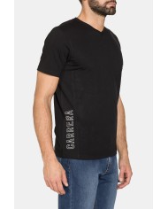 T-SHIRT CON SCOLLO A V CORTO COTONE PETTINATO