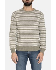 MAGLIA RIGATA A GIROCOLLO IN MISTO COTONE