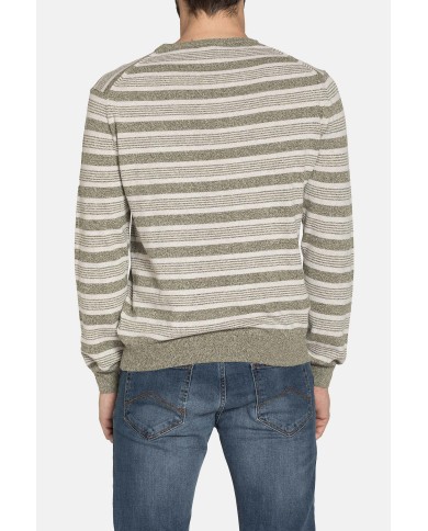 MAGLIA RIGATA A GIROCOLLO IN MISTO COTONE