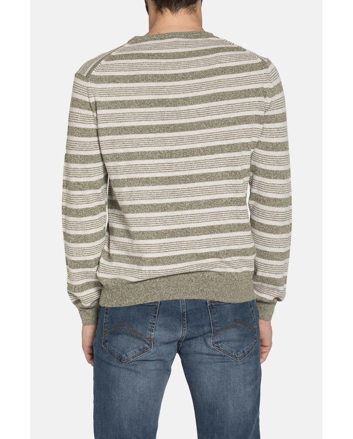 MAGLIA RIGATA A GIROCOLLO IN MISTO COTONE