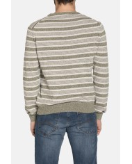 MAGLIA RIGATA A GIROCOLLO IN MISTO COTONE