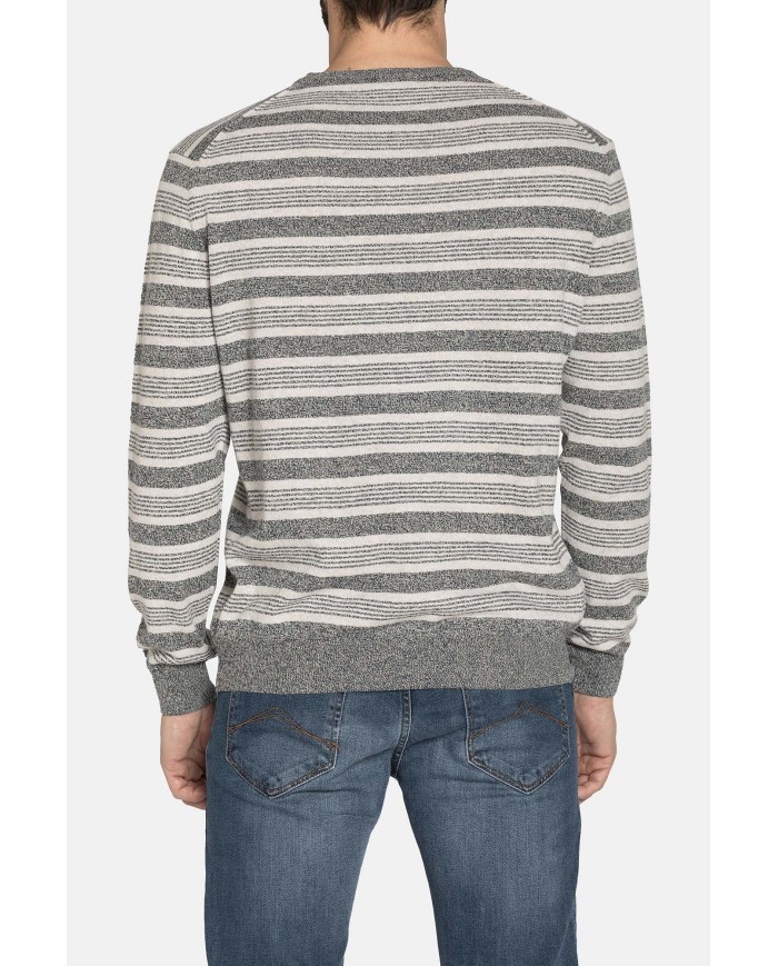 MAGLIA RIGATA A GIROCOLLO IN MISTO COTONE