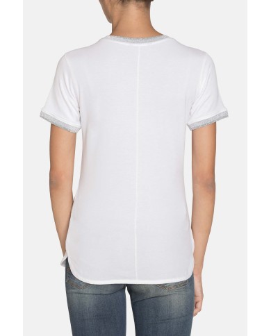 T SHIRT GIROCOLLO IN JERSEY VISCOSA. Vestibilità slim.