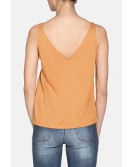 CANOTTA SCOLLO V IN MISTO VISCOSA. Vestibilità regolare.