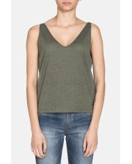 CANOTTA SCOLLO V IN MISTO VISCOSA. Vestibilità regolare.