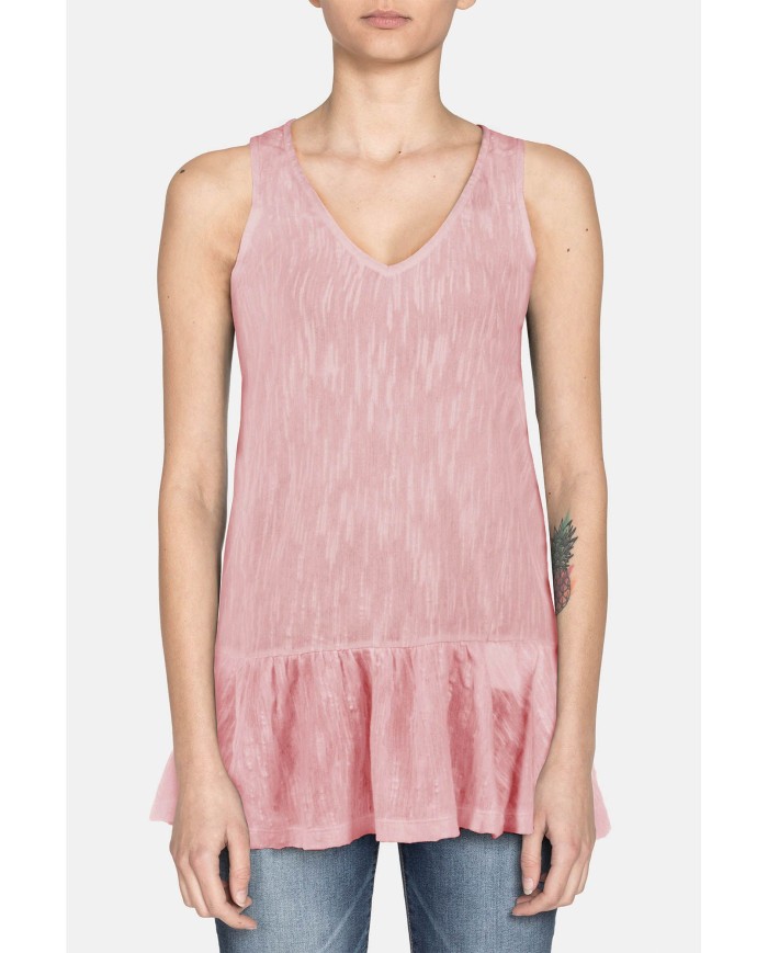 CANOTTA SCOLLO V IN JERSEY 100% COTONE. Vestibilità slim.